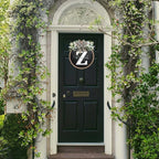 Circular Surname Front Door Welcome Sign - 26 Letter House Wreath, Front Porch Decorations, Year-Round Home Decor (Z)