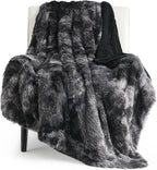 Bedsure GentleSoft Fuzzy Sherpa Faux Fur Twin Blanket Tie Dye Black Cozy Gifts for Boys Girls, Soft Fleece Plush Warm Thick Blanket Twin Size for Bed, Black Room Decor Dorm Essentials Gifts, 60x80