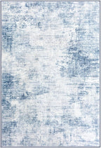IOHOUZE Abstract Area Rugs 8x10 Ft Washable Large Rugs for Living Room, Non Slip Dining Room Rug, Printed Faux Wool Rugs for Bedroom, Floor Carpet for Office Nursery Playroom, Light Blue White