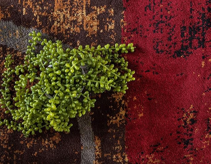 Unique Loom Barista Collection Area Rug - Kouillou (10' x 13' 1" Rectangle, Multi/ Brown)
