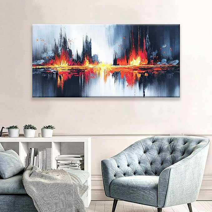 Black Abstract Wall Art Bedroom Wall Art For Living Room Canvas Wall Art Decor Red Gold Abstract Wall Decor Painting Prints For Kitchen Office Home Decoration 24" X 48" Ready To Hang