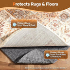 Veken Non Slip Cushioned Rug Pad Gripper 5 x 8 Ft, Felt and Silicone Backing, 1/4 inch Thick Carpet Liner for Hardwood Floors and Finishes, Under Area Rugs Anti Skid Mat, Keep Rugs Safe and in Place