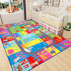 HOMORE Kids Rug, 10x14 Large Educational Rugs for Classroom Kids Collection ABC Rug for Learning Alphabet, Numbers, Colors, Season and Animal Words, Play Rugs for Playroom