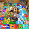 ABC Kids Rug for Playroom 110×78.7 in Noah's Ark Animals Rug Baby Play Mat Alphabet Playmat Shape Color Classroom Carpet Kids Playroom Early Learning Carpet for Preschool Toddlers Tummy