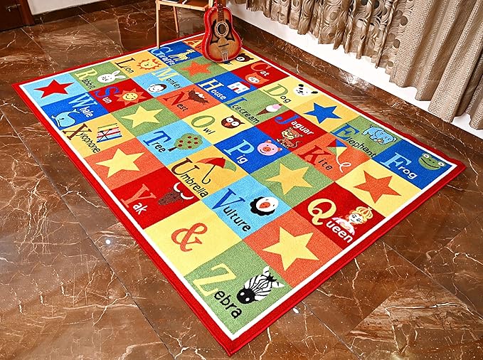 Furnish my Place 745 ABC with Animal ABC Area Rug for Kids | Educational Alphabet | Animals Children Rug | Contemporary Design | Multicolor (7'10"x11')