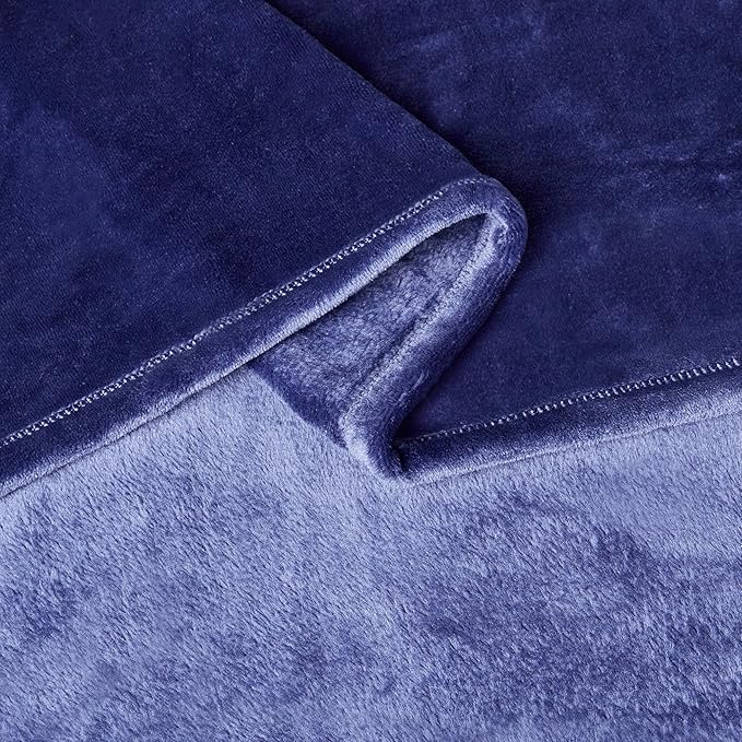 Amazon Basics Soft Fleece Throw Blanket, Lightweight Cozy Blanket for Couch & Sofa, 50 x 60 Inches, Navy