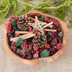 Cinnamon Fragrance Potpourri Bag Christmas Holiday Home Décor | Floral Petals Vase & Bowl Filler Decoration (Holiday Red)
