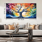 Large Canvas Wall Art Colorful Tree Picture Modern Living Room Bedroom Home Office Wall Decor Framed Canvas Prints Ready to Hang Size 30x60