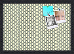 PinPix 20x14 Inch Cork Bulletin Board. This Decorative Framed Pin Board Comes with Yellow and Blue Waves Design and a Satin Black Frame. Ideal for Home Office Decor or Message Board (PinPix-321)