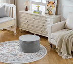 Large 22" Sturdy Ottoman Pouf for Living Room, Bedroom, Playroom, High Density Foam Filling Footrest, Side Table, Extra Seating Home College Dorm Décor Extra Firm (Gray)