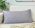 Aiking Home Woven Fine Faux Linen Throw Pillow Cover, Size 12"x24", Light Grey