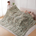Oversized Vintage Pattern Blanket 120x120 Inches, Giant 10'x10' for Bed, Travel, and Camping, Extra Large Soft Blanket for The Whole Family and Outdoor, Brown