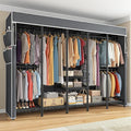 Raybee 90.6" W Clothes Rack with Cover Heavy Duty Clothing Racks for Hanging Clothes Extra Wide Portable Closet Loads 1200LBS Freestanding Garment Rack for Bedroom, Black