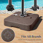Best Choice Products 330lb Cantilever Offset Patio Umbrella Base, Heavy-Duty Outdoor Stand, Sand Water Fillable Weights Set w/Easy-Fill Spouts – Brown