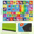 ABC Kids Rug for Playroom, Educational Play Mat for Kids, Preschool Rugs with ABC, Numbers, Animals Learning Rugs Carpet for Bedroom Playroom Classroom Baby Toddler Children (Blue, 78.7X59 INCH)