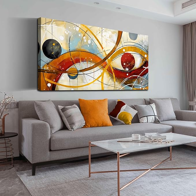 Large Abstract Canvas Wall Art for Living Room Bedroom Home Office Modern Wall Decor Line Geometric Abstract Picture Framed Canvas Prints Size 30x60