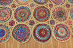 Scalloped Edge Rug, Hand Woven Natural Chindi Cotton and Jute Area Rug, 10x18 Ft Beige & Multicolor Braided Kilim Rugs for Living Room, Kitchen, Entryway, Farmhouse
