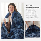 Bedsure GentleSoft Fluffy Navy Blue Throw Blanket, Tie Dye Blue Decor Navy Gifts for Men, Soft Cozy Fuzzy Plush Minky Thick Warm Sherpa Fleece Faux Fur Blanket for Couch, Blanket Gifts for Him, 50x60