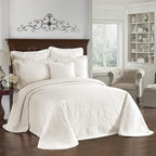 King Charles Modern Farmhouse Floral Matelasse Bedspread, 100% Cotton Breathable Bedding, King/Calking, Ivory