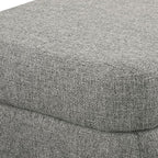 HomePop Upholstered Storage Bench with Metal Leg, 42" W, Cool Gray Woven