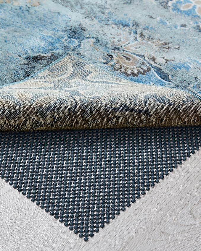 Veken Runner Rug Pad Gripper for Hardwood Floors, Non Slip 2x8 Ft Dark Blue Rug Pads for Area Rugs, Thick Rug Grippers for Tile Floors, Under Carpet Anti Skid Mat, Keep Your Rugs Safe and in Place