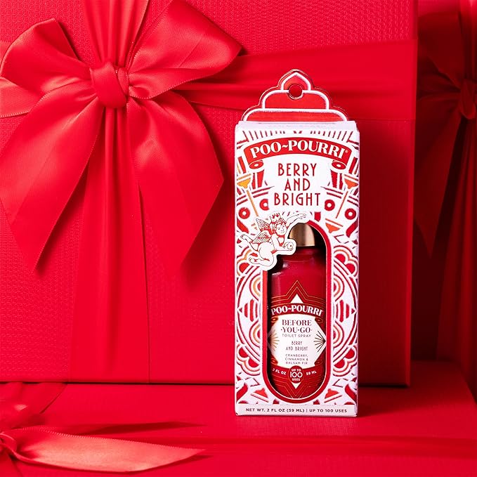Poo-Pouri Before-You-Go Holiday Toilet Spray, Berry and Bright, 2 Fl Oz - Cranberry, Cinnamon and Balsam Fir