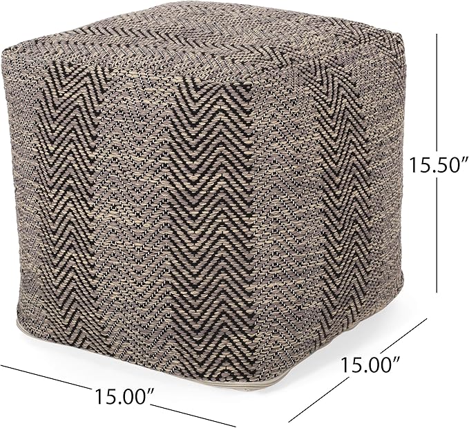 Christopher Knight Home Dora Cube Pouf, Brown, Beige, Yellow
