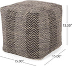 Christopher Knight Home Dora Cube Pouf, Brown, Beige, Yellow