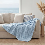 Bedsure GentleSoft Light Blue Throw Blanket for Couch - Checkered Fleece Blankets Gifts for Women Men Girls, Cute Soft Cozy Throw for Bedroom Home Decor Gifts, 50x60 Inches