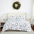 Southshore Fine Living, Inc. Happy Holidays Christmas Bedding Set King Size 3-Piece Oversized Christmas Quilt Set with Quilted Shams, California/King