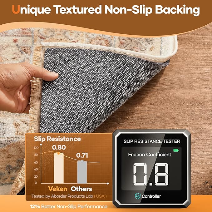 Veken Non Slip Cushioned Runner Rug Pad Gripper 2 x 12 Ft, Felt and Silicone Backing, 1/8 inch Thick Carpet Liner for Hardwood Floors and Finishes, Under Area Rugs Anti Skid Mat, Keep Rugs in Place