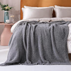 Panku Ultra Soft Cozy Knit Throw Blanket for Couch and Bed, Knitted Luxury Cozy Warm Fleece Blanket Throw, Plush Fluffy and Fuzzy Blankets for Gift (50x60 Inches, Dove Grey)