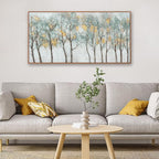 Framed Wall Art Decor Canvas Print Green Embellishments Plant Forest Abstract Tree Painting Picture Artwork Framed Wall Decor For Living Room Bedroom Living Room And Apartment 20x40 Inch