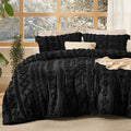 Bedsure Tufted Boho Comforter Set Full Size - Black Boho Bed Set, GentleSoft™ 3 Pieces Farmhouse Shabby Chic Embroidery Bedding, Gifts for Woman, Soft Jacquard Full Comforter for All Seasons