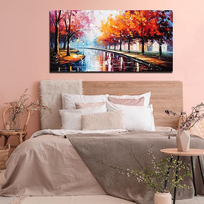 Large Canvas Wall Art for Living Room Bedroom Home Office Road Trees Landscape Picture Framed Canvas Prints Modern Artwork Ready to Hang Size 30x60