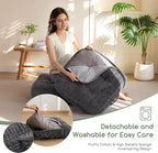 6" Washable Floor Pillow Cushion for Adults, Meditation Cushion Pillow, Removable Tufted Blended Corduroy Cover, Large Square Floor Sitting for Tatami Living Room or Yoga, 2Pack, Machine Washable