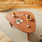 Coffee Tables Wood Small Farmhouse Coffee Table Mid-Century Modern Wood Center Table for Living Room, Walnut, 35 Inch