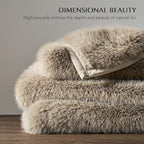 EVERGRACEHOME Luxury Faux Fur Throw Blanket, Soft Fluffy Faux Mink Blankets for Bed, Couch, Sofa, Thick Cozy Plush Warm Fur Throws with Reversible Velvet, Natural Mink, 60"x80"