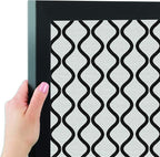 PinPix ArtToFrames 16x22 Custom Cork Bulletin Board Black and White Waves Poster Board Has a Fabric Style Canvas Finish, Framed in Satin Black (PinPix-194)
