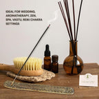 Hosley Sleek Metal Incense Stick Holder 9.5 Inches Long, Ash Catcher Design with Luxurious Gold Finish for Stylish Home Decor and Aromatherapy