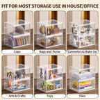 6 Pack XX Large Shoe Organizer, Heavy-Duty Hard Thicken Plastic Clear Stackable Shoe Storage Box Organizer for Closet, Space-Saving Shoe Rack Display Case Bin Containers for Sneakers, Clear