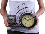 Berry President Antique Crafts Retro Vintage Style Bicycle Desk & Shelf Clock Modern Home Office Decoration Tabletop Display Ornament (Dark Brown)