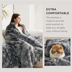 Bedsure GentleSoft Fluffy King Size Blanket for Bed, Faux Fur Fuzzy Minky Couture Warm Blanket for Winter, Thick Plush Sherpa Fleece Oversized Winter Bedding Cozy Gifts for Room, 108x90, Tie Dye Grey