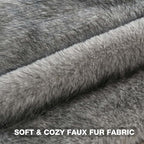 FUTEI Grey White Decorative Throw Pillow Covers 18x18 Inch Set of 2,Soft Faux Raccoon Fur Textured Cushion Case,Modern Home Luxurious Decor for Couch Bed Living Room