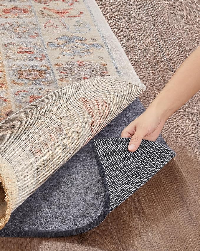 Veken Non Slip Cushioned Runner Rug Pad Gripper 2 x 8 Ft, Felt and Silicone Backing, 1/8 inch Thick Carpet Liner for Hardwood Floors and Finishes, Under Area Rugs Anti Skid Mat, Keep Rugs in Place