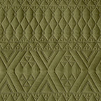 akkialla Twin Size Quilt Bedding Set,Olive Green Lightweight Microfiber Soft Bedspreads,Modern Style Geoetric Pattern Coverlet Set for All Seasons,2 Piece(1 Quilt,1Pillow Sham)