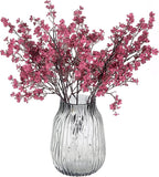 JAKY-Global Babys Breath Fabric Cloth Burgundy Artificial Flowers 6 Bundle European Fake Silk Plants Decor Wedding Party Decoration Bouquets Real Touch DIY Home Garden (Wine Red)