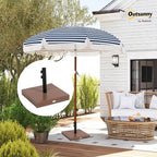 Outsunny Square Patio Umbrella Base, 42 lbs. Concrete Heavy Duty Umbrella Base with Holder for 1.25"/1.5" Poles for Outdoor, Lawn, Poolside, Coffee