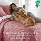 Southshore Fine Living, Inc. Oversized King Quilt Bedding Set with 2 Pillow Shams, Marsala Coverlet, King Size/California Bedspread, Soft Microfiber Bedding, Easy Care, Machine Washable, Marsala