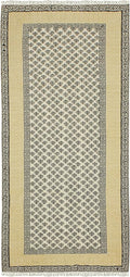 Kilim Runner 5x10 Cotton Runner Rug Beige & Black Flatweave Runner 0.19 inches Stone Easy Washable Hand Wash Cotton Carpet Indoor Outdoor Runner Rugs for Hallway, Staircases, Corridor Runner